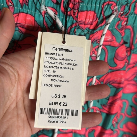 NWT SSLR Mens Swim Trunks Quick Dry with Mesh Lining Flamingo Size 40 XXL - Picture 13 of 16